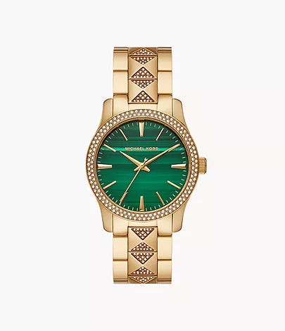 Michael Kors Runway Three-Hand Gold-Tone Stainless Steel Watch MK7390