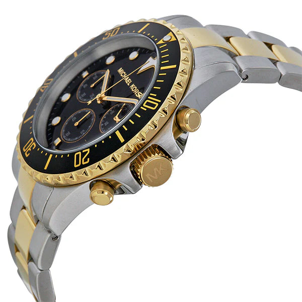 Michael Kors Mens Chronograph Quartz Stainless Steel Black Dial 45mm Watch - Mk8311