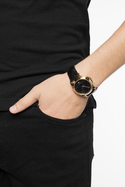 Gucci G Timeless Black Leather Black Dial Quartz Watch for Ladies - YA1264034
