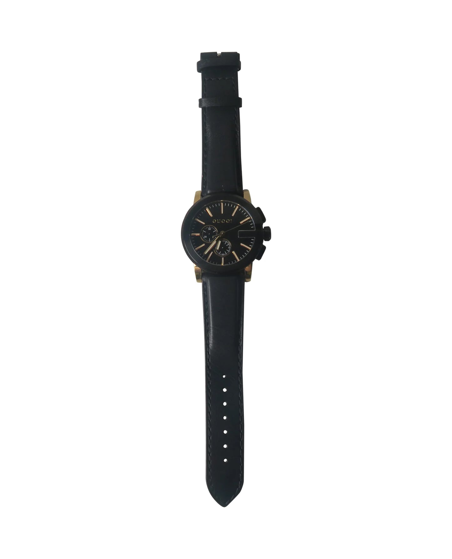 Gucci G-Chrono Black Leather Black Dial Chronograph Quartz Watch for Gents - YA101203