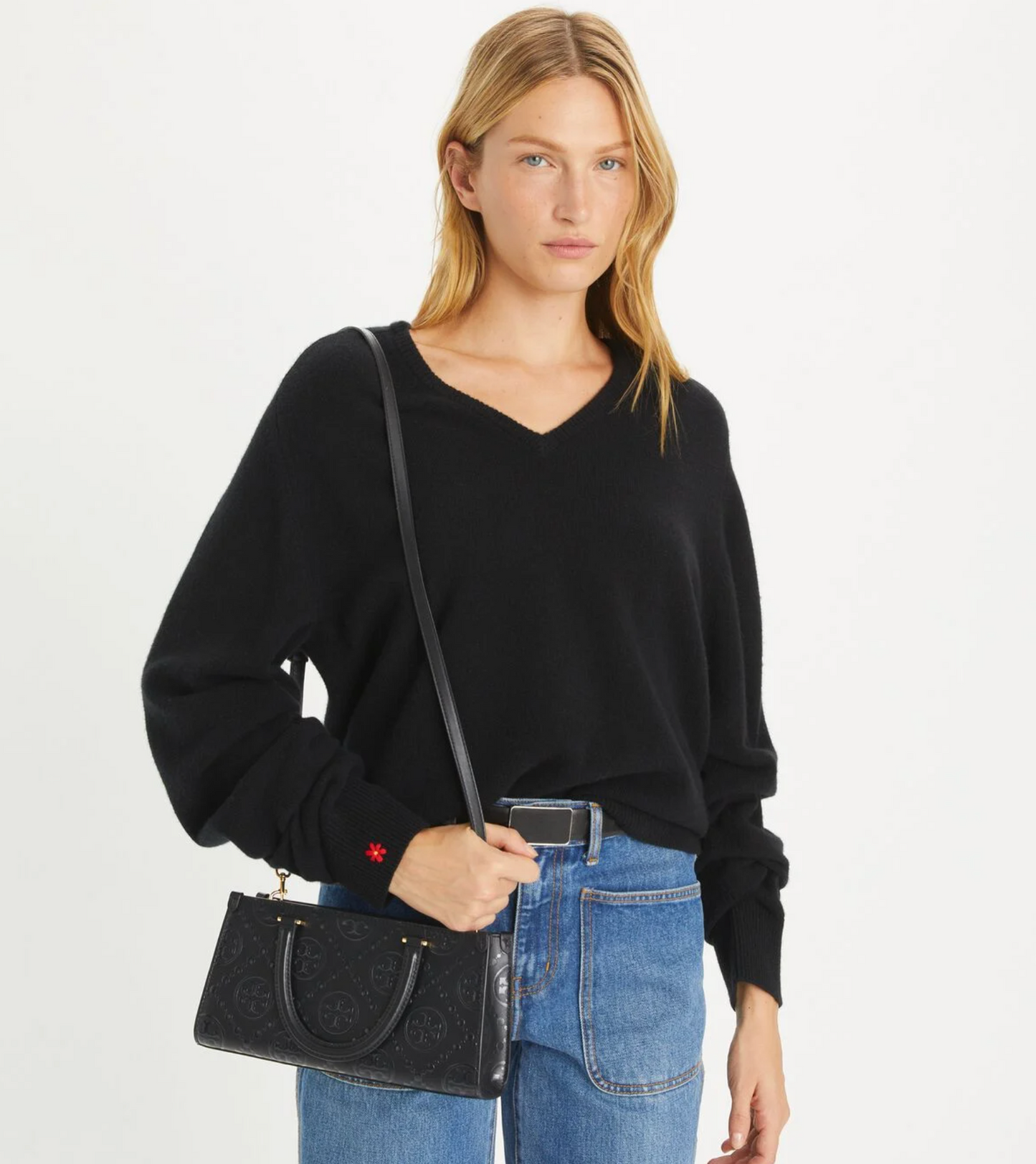 Tory Burch T Monogram Embossed Rectangular Tote