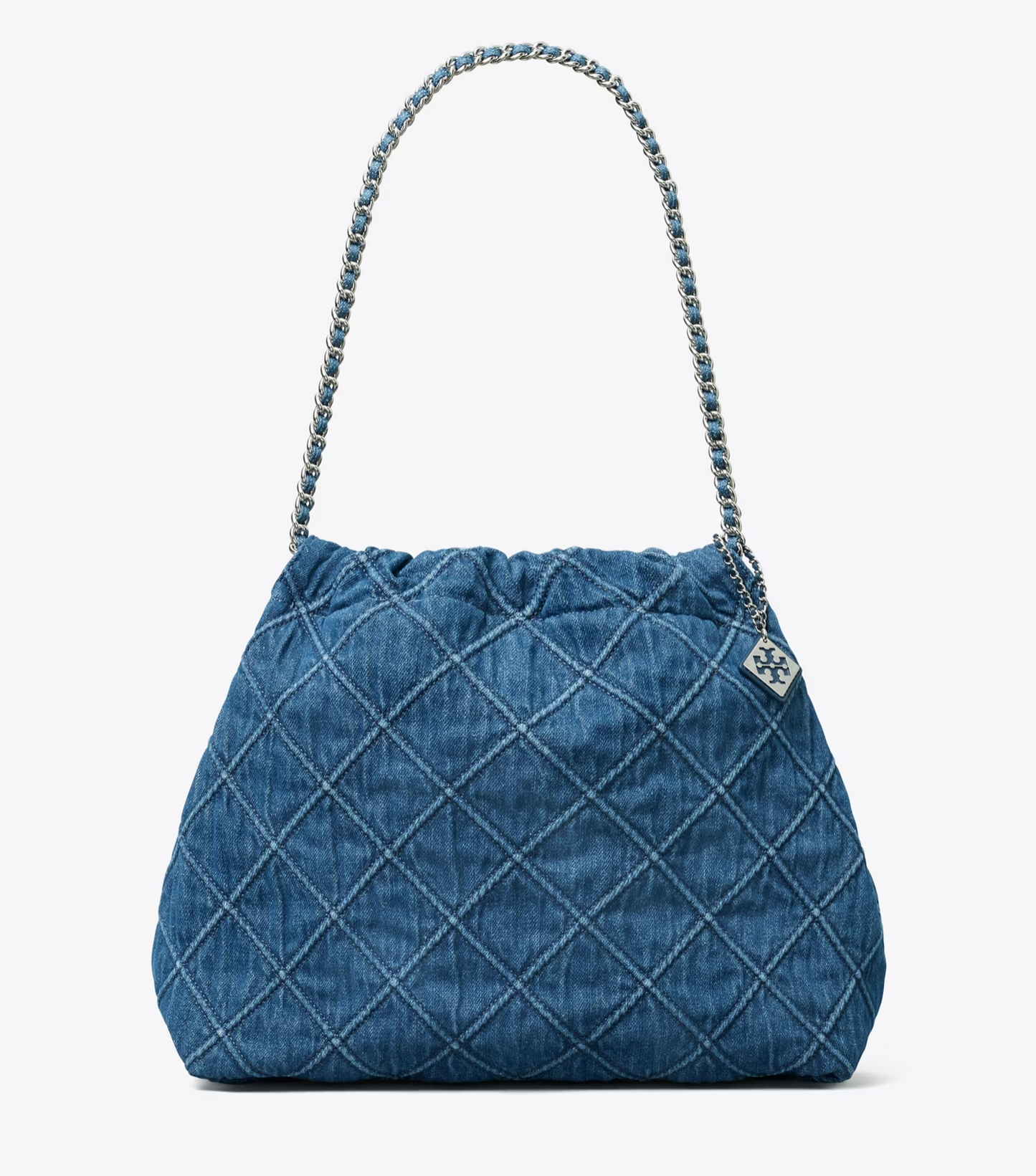 Tory Burch Fleming Soft Denim Hobo Bag