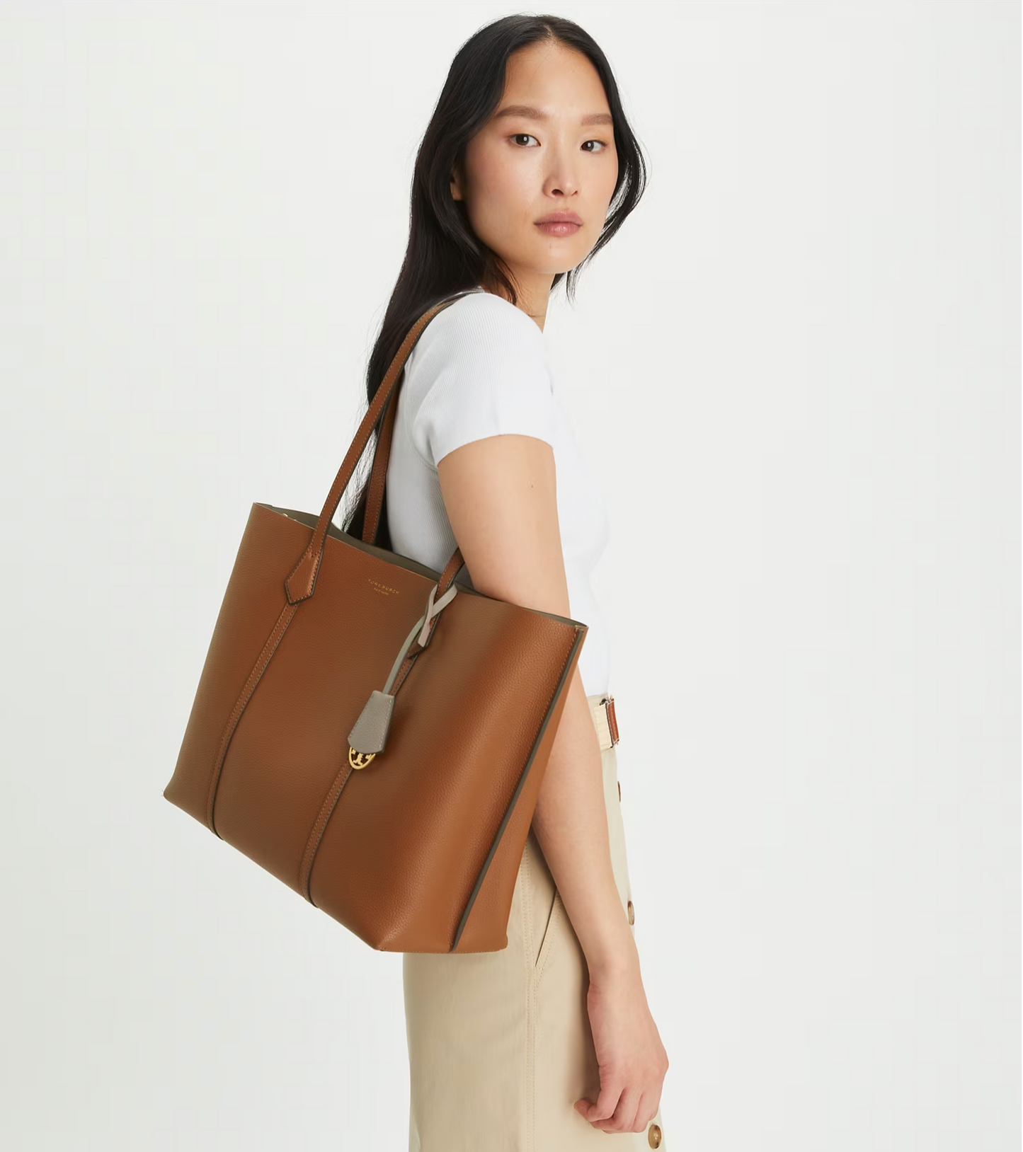 Tory Burch Perry Embossed Triple-Compartment Tote