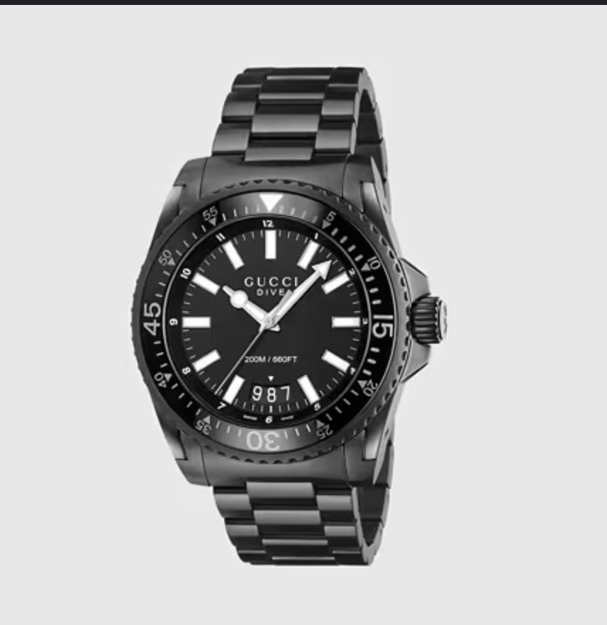 Gucci YA136205 Black Dial Stainless Steel Men's Watch
