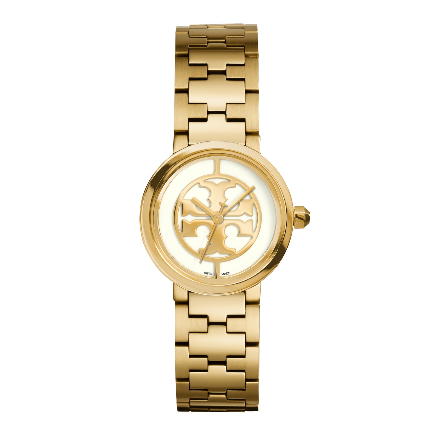 Tory Burch Reva White Dial Gold Tone Stainless Steel Quartz Ladies Watch TRB4011
