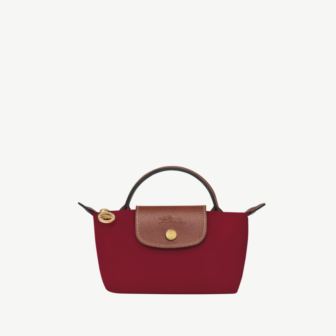 Longchamp Le Pliage Green Pouch with Handle