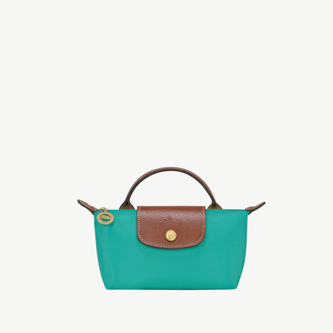 Longchamp Le Pliage Green Pouch with Handle