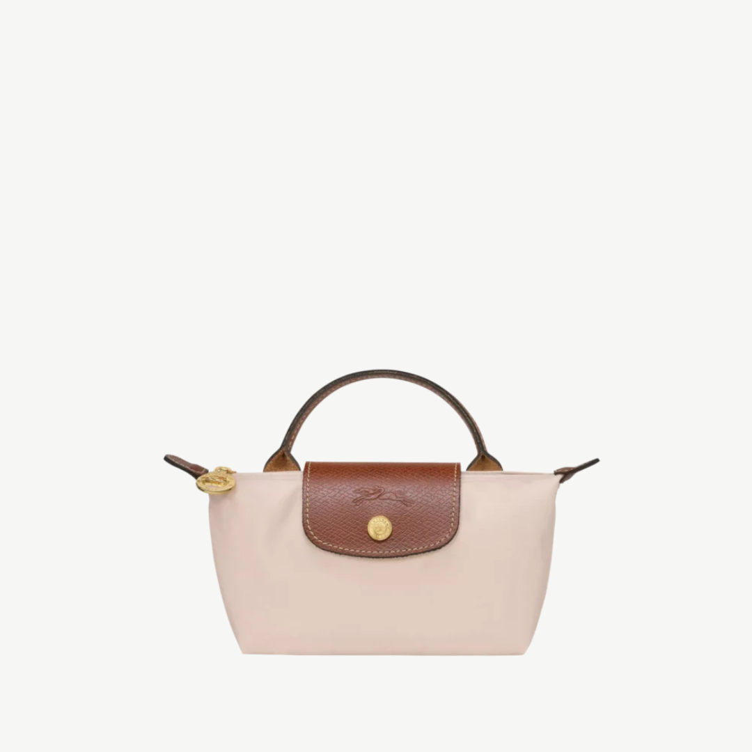 Longchamp Le Pliage Green Pouch with Handle