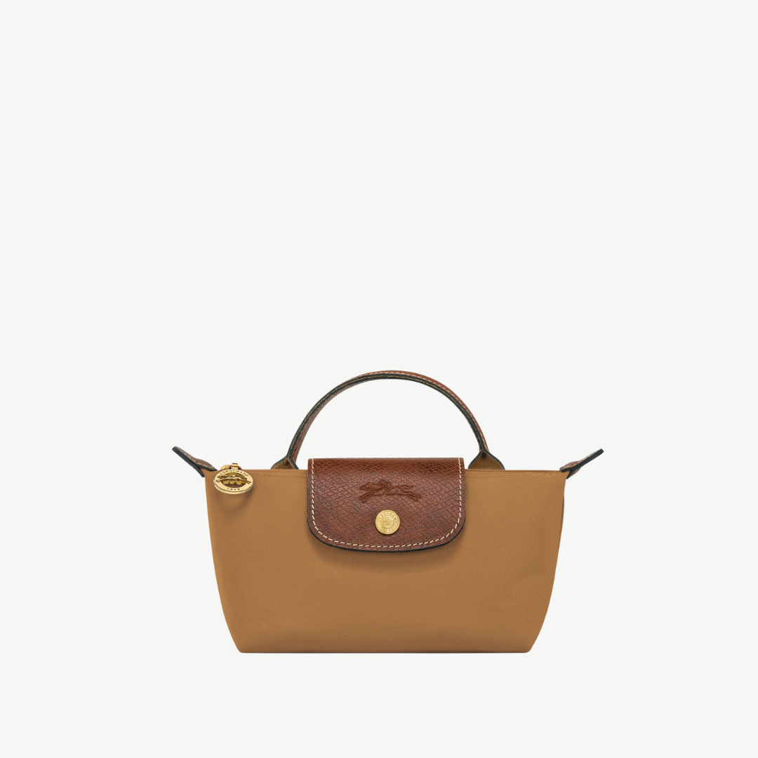 Longchamp Le Pliage Green Pouch with Handle