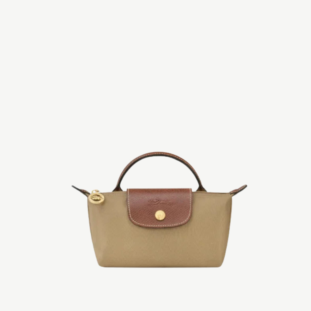 Longchamp Le Pliage Green Pouch with Handle