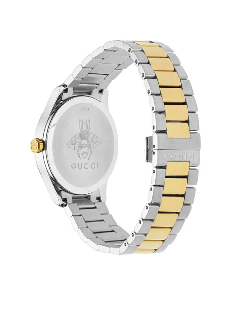Gucci G-Timeless Silver/Gold Stainless Steel Quartz Silver (Tiger Face) Dial Silver/Gold Steel Bracelet Watch