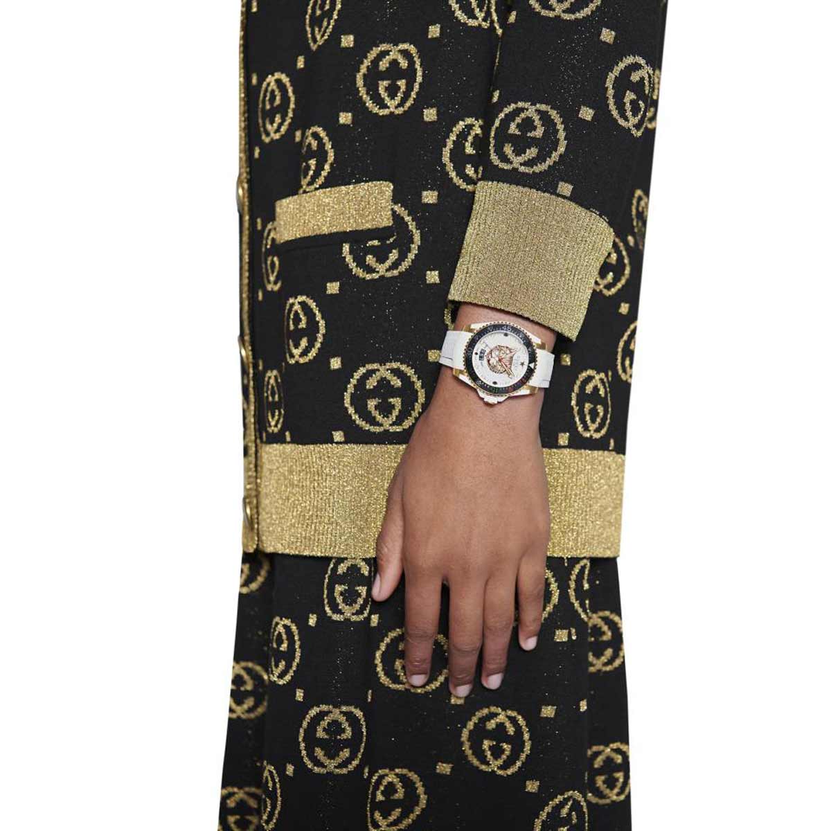 Gucci dive quartz white dial ladies watch ya136322