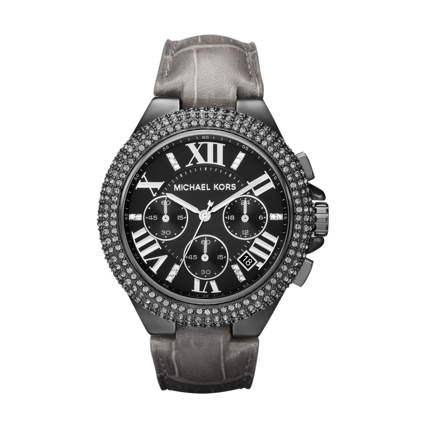 Michael Kors Camille Black Glitz Chronograph Ladies Watch 5556
