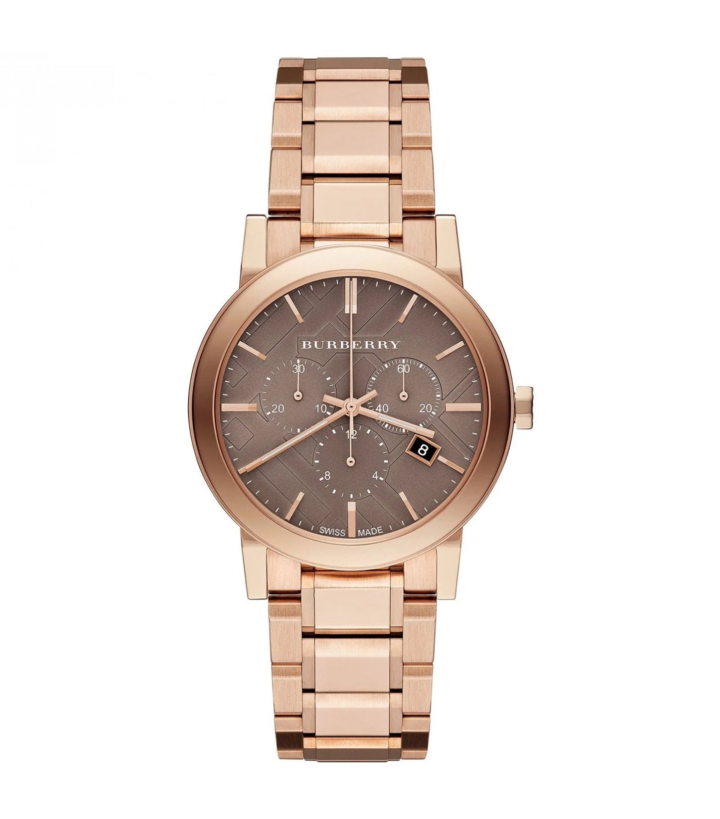 Swiss Rose Gold Date Dial 38mm Unisex Chronograph Wrist Watch BU9754