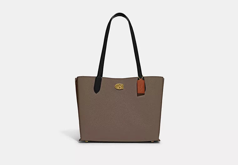Coach Willow Tote Bag In Colorblock With Signature Canvas Interior