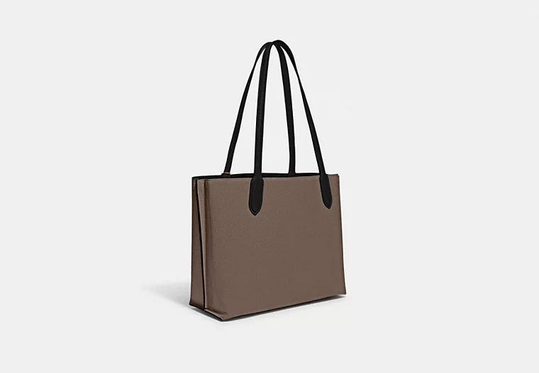 Coach Willow Tote Bag In Colorblock With Signature Canvas Interior
