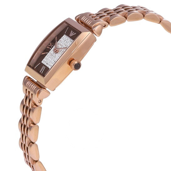 Emporio Armani Women’s Quartz Stainless Steel Brown Crystal Pave Dial 26mm Watch AR11407