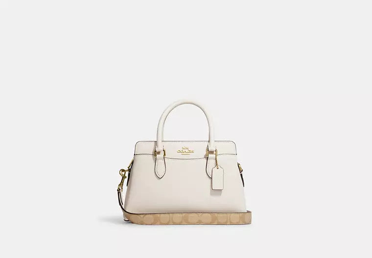 Coach Mini Darcie Carryall Bag With Signature Canvas Detail