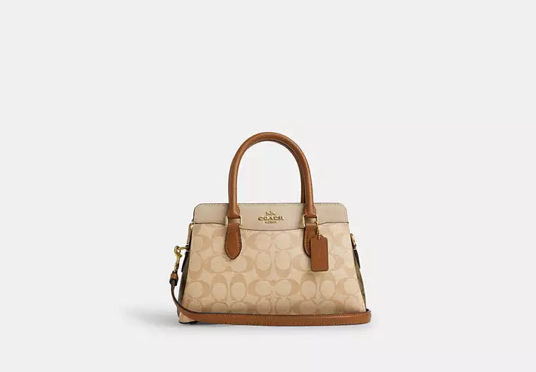 Coach Mini Darcie Carryall Bag In Blocked Signature Canvas