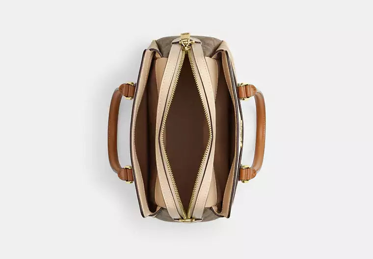 Coach Mini Darcie Carryall Bag In Blocked Signature Canvas
