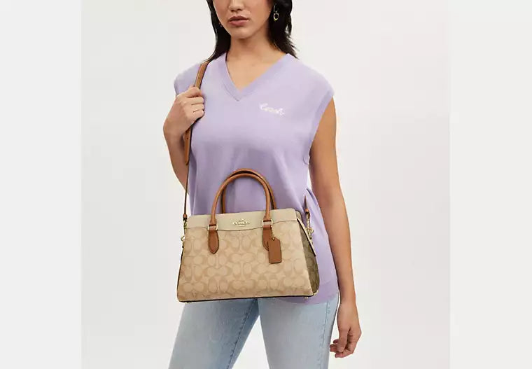 Coach Darcie Carryall Bag In Blocked Signature Canvas