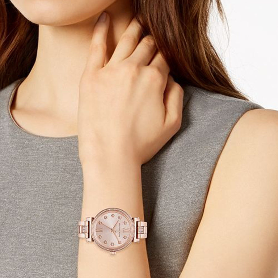Michael Kors Women’s Quartz Stainless Steel Rose Gold Dial 36mm Watch MK3882