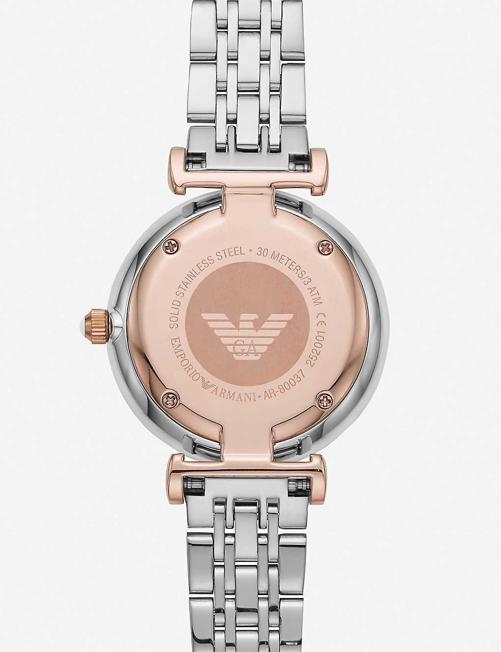 Emporio Armani Women’s Stainless Steel Mother of Pearl Dial 32mm Watch AR80037