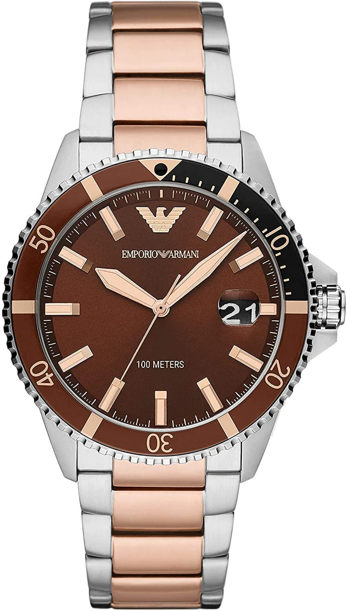 Emporio Armani Men’s Quartz Stainless Steel Brown Dial 42mm Watch AR11340