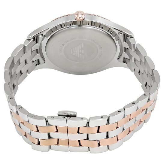 Emporio Armani Men’s Quartz Two Tone Stainless Steel Silver Dial 43mm Watch AR11044