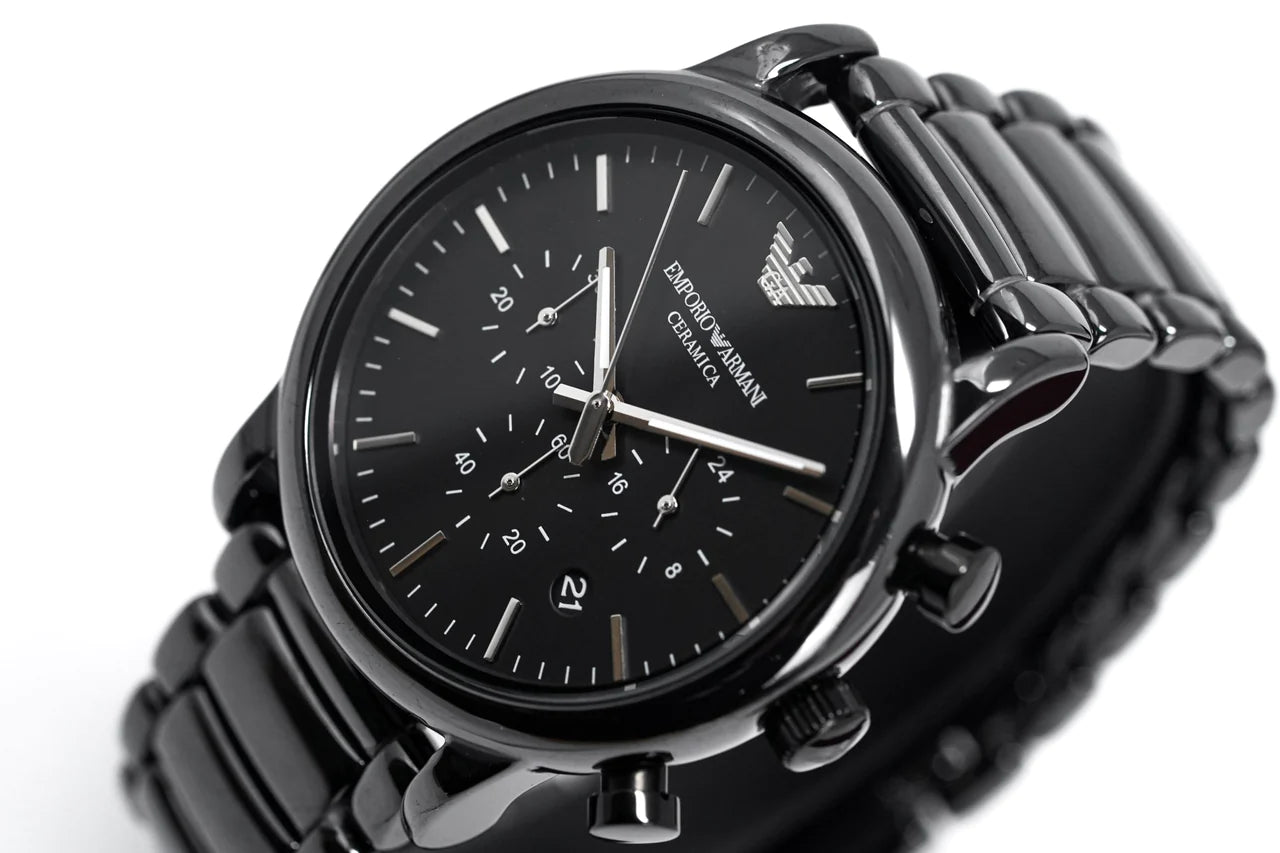 Emporio Armani Men's Luigi Chronograph Watch Black Ceramic AR1507