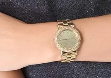 Marc Jacobs Ladies Gold Blade Watch MBM3101