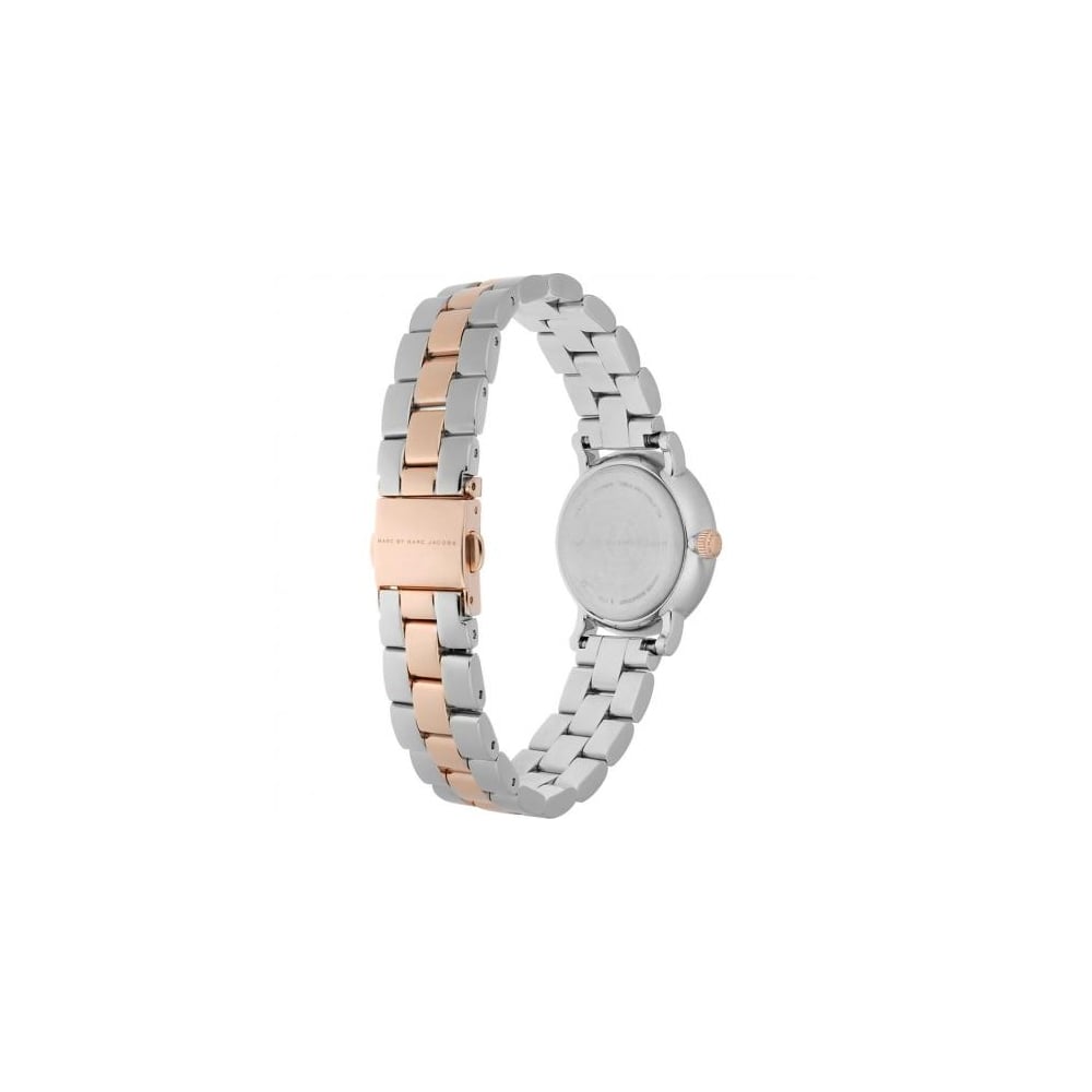 Marc by Marc Jacobs Ladies Mini Baker Silver and Rose Watch MBM3331