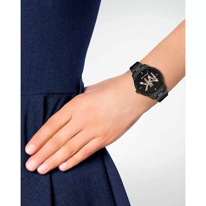 Michael Kors Women’s Quartz Stainless Steel Black Dial 38mm Watch MK6683