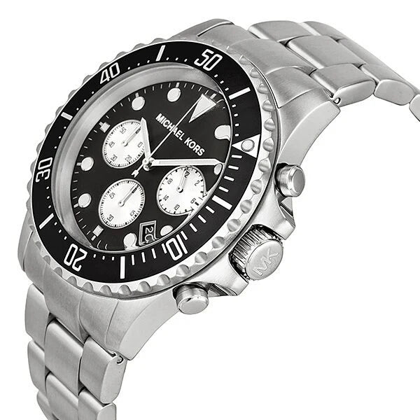 Michael Kors Men’s Stainless Steel Black Dial 45mm Watch MK8256