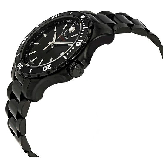 Movado Series 800 Black Stainless Steel Black Dial Quartz Watch- 2600143