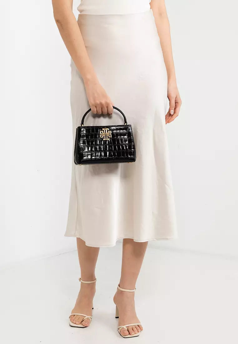 Tory Burch Britten Embossed Micro Satchel Black