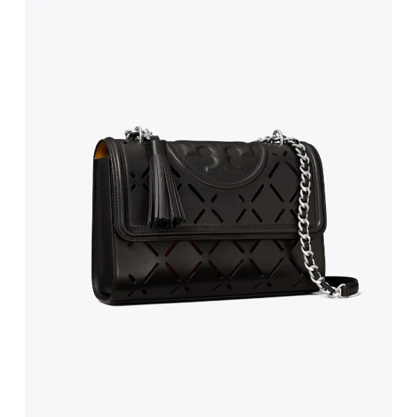 Tory Burch Fleming Diamond Large Bag - Black