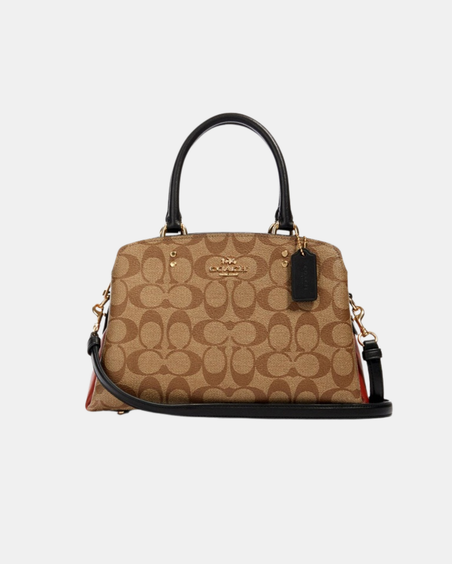 Coach Mini Lillie Carryall In Signature Canvas - Khaki Black