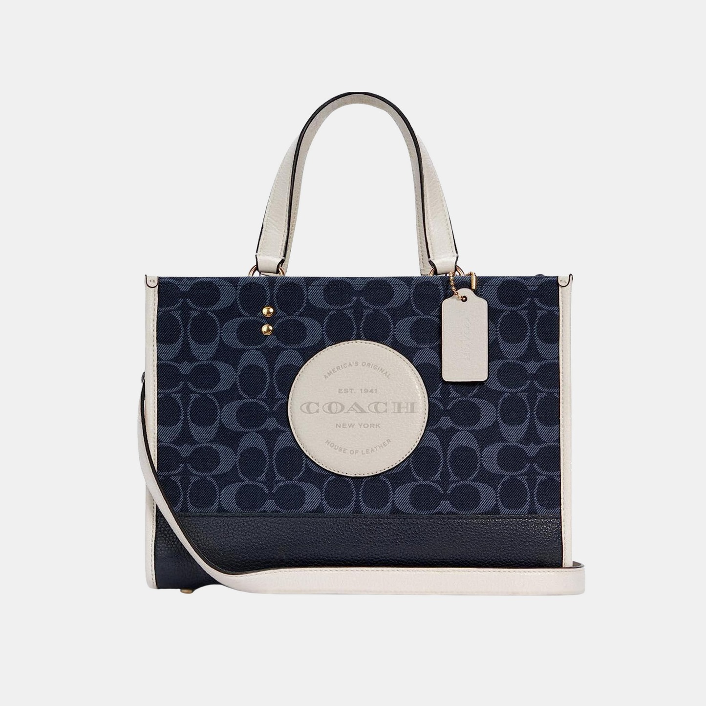 Coach Dempsey Tote In Signature Denim With Coach Patch