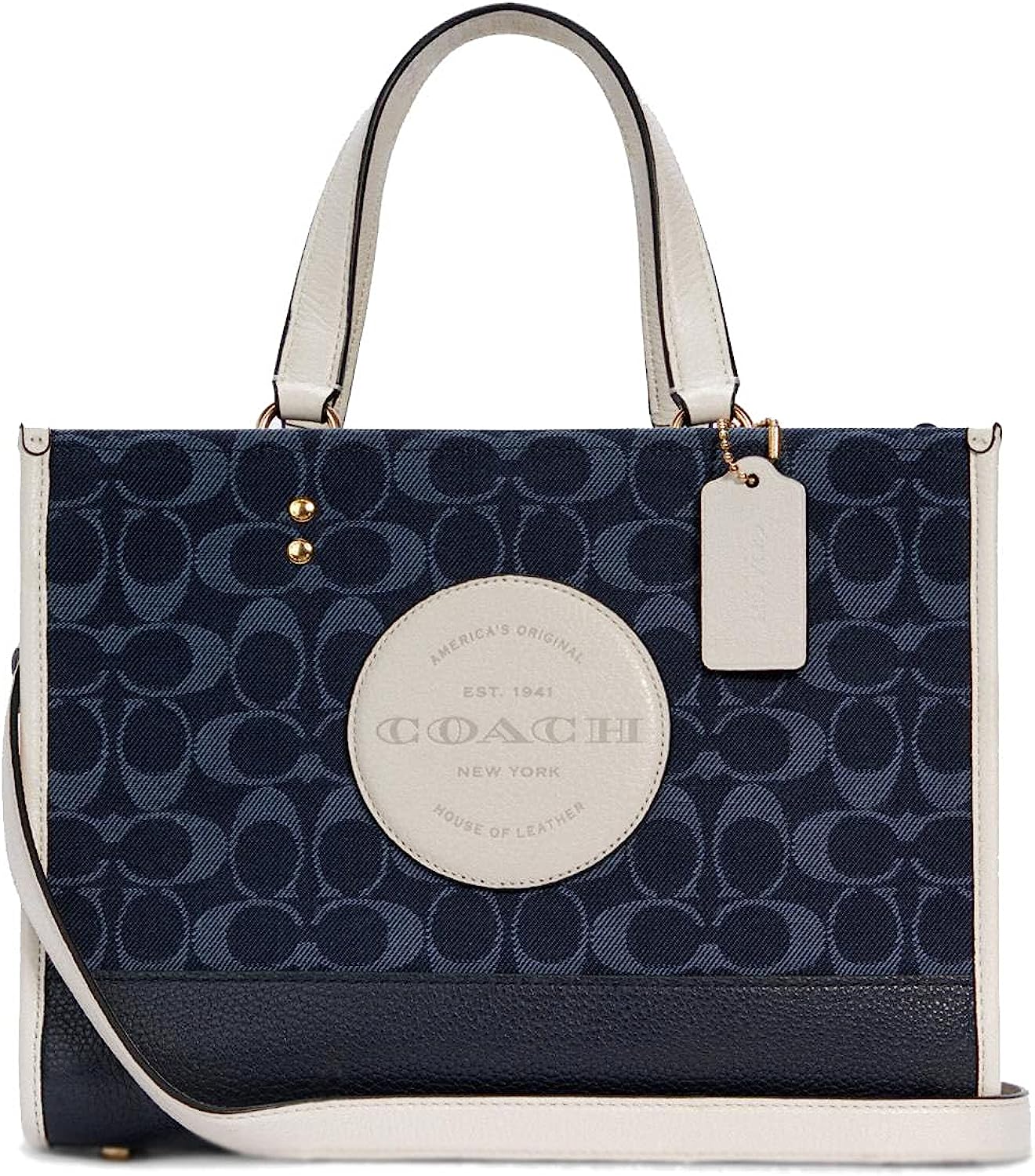 Coach Dempsey Tote In Signature Denim With Coach Patch