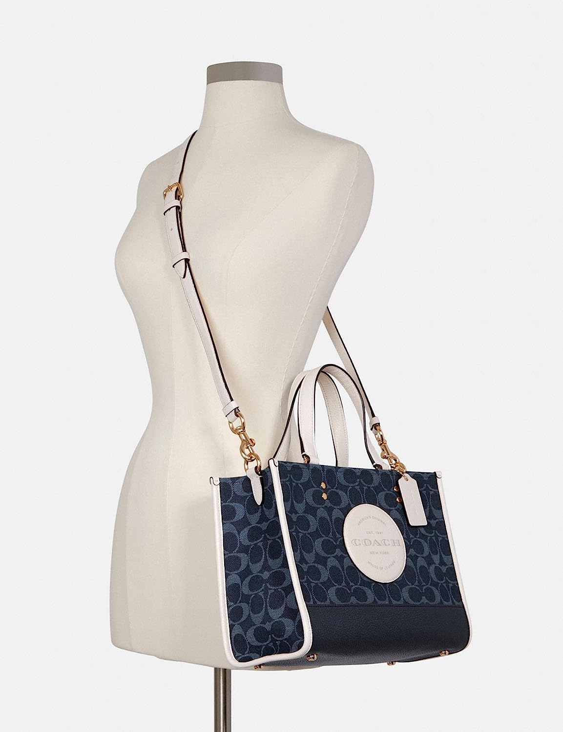 Coach Dempsey Tote In Signature Denim With Coach Patch