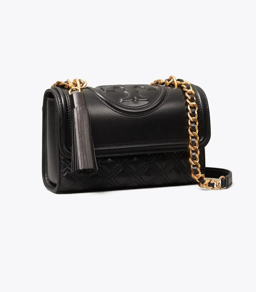 Tory Burch Small Fleming Quilted Convertible Shoulder Bag Black