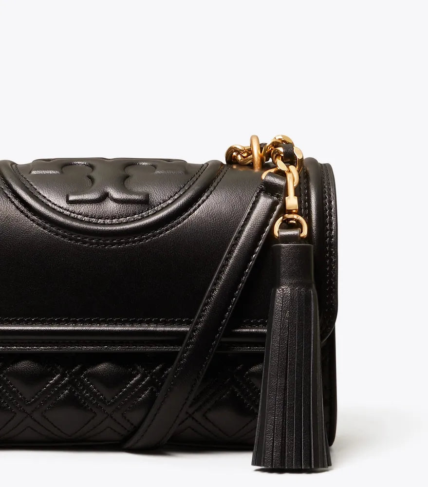 Tory Burch Small Fleming Quilted Convertible Shoulder Bag Black