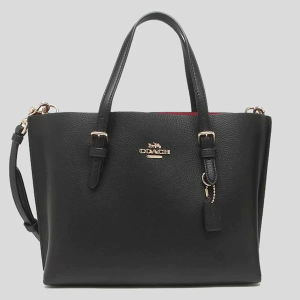 Coach Mollie Tote 25 Black True Red