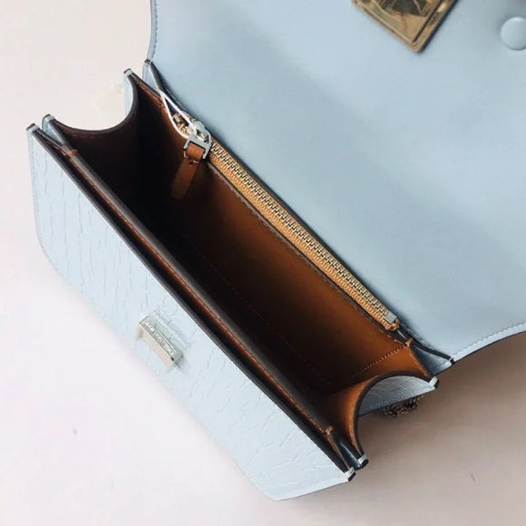 Tory Burch Eleanor Embossed Shoulder Bag small (Misty Blue)