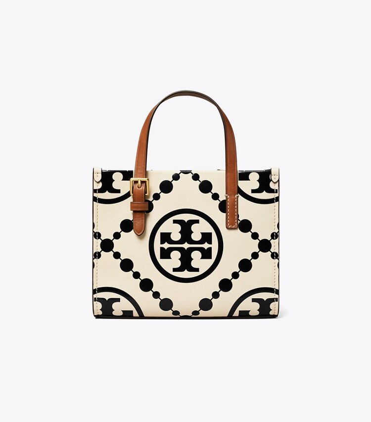 Tory Burch T Monogram Contrast Embossed Square Tote (Mini)