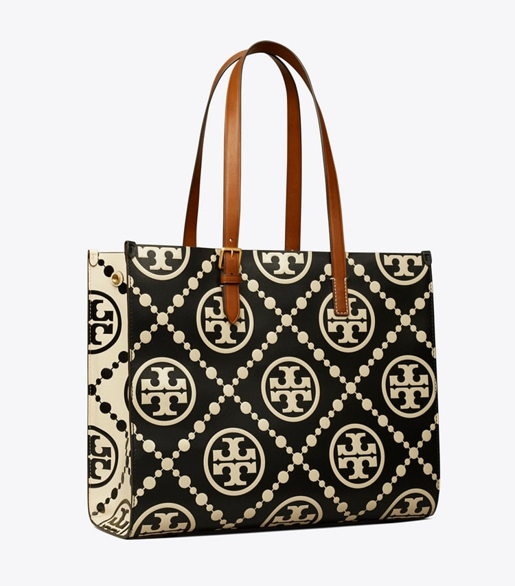 TORY BURCH T MONOGRAM CONTRAST EMBOSSED TOTE BAG