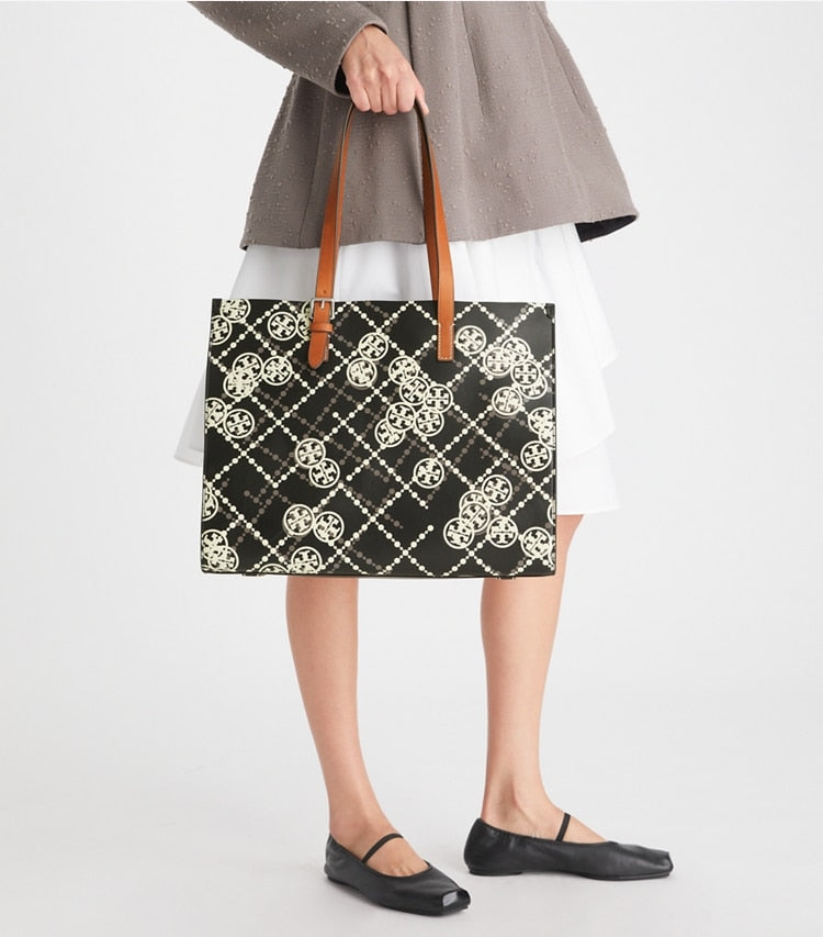 Tory Burch T Monogram Leather High Frequency Tote