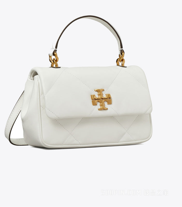 Tory Burch Kira Diamond Quilt Top-Handle Bag Blanc