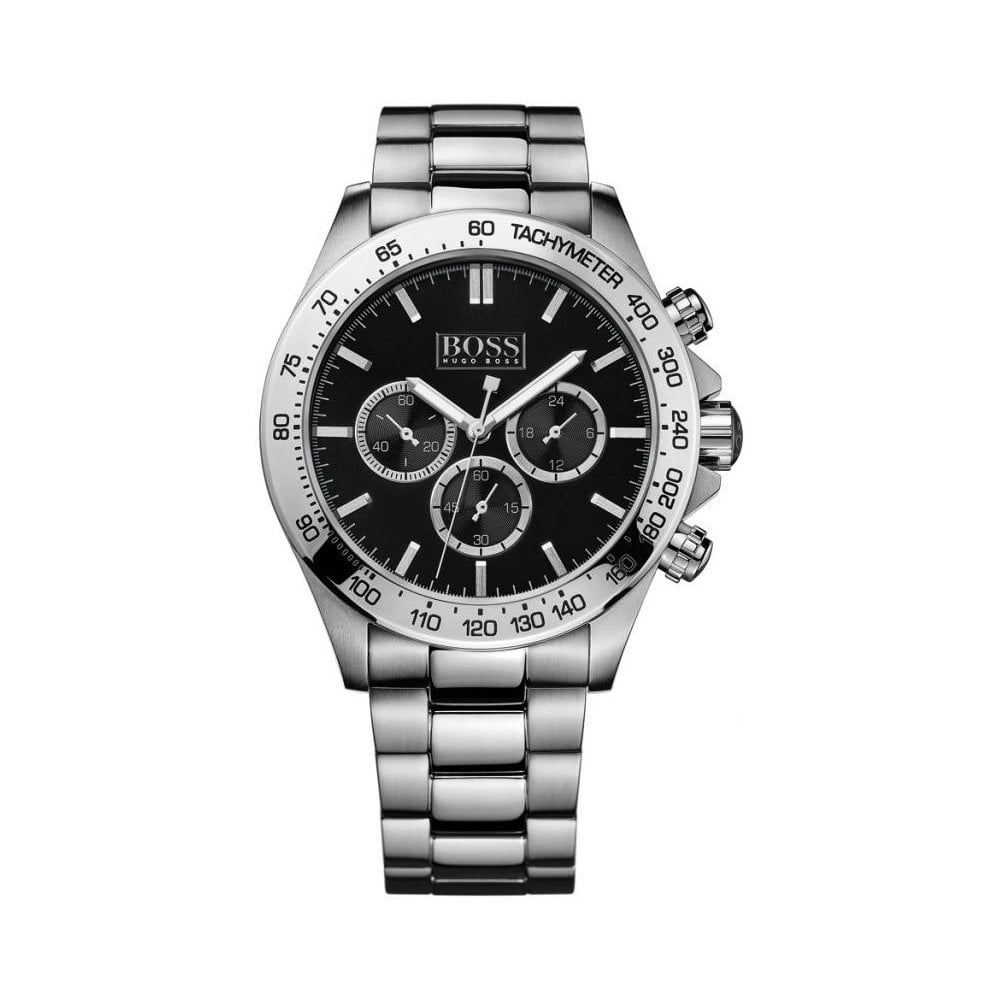 Hugo Boss Men's 1512965 Chronograph Quartz Stainless Steel Black Dial 46mm Watch